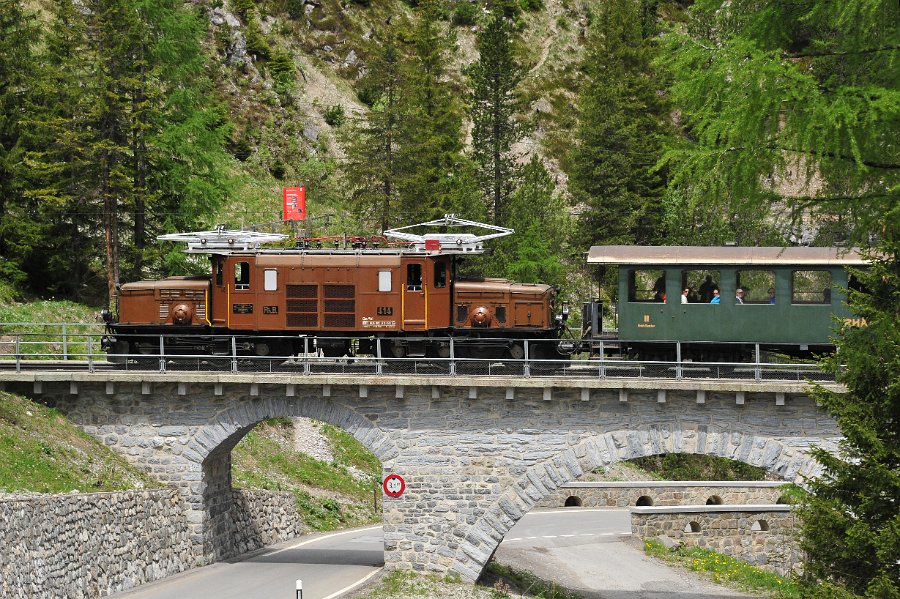 2019.06.11 RhB Ge 6-6 I 414 Albulabahn Krokodil Bahnfest Bergün (12)